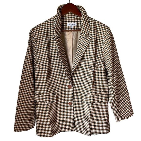 Polagram Plaid Blazer, L. Perfect layering Piece for Fall! Prep, Office Siren, s - Picture 3 of 16